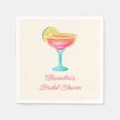 Margs and Matrimony Retro Cocktail Brautparty Serviette (Vorderseite)