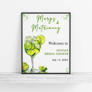 Margs & Martrimony Cocktail Brautparty Willkommen Poster