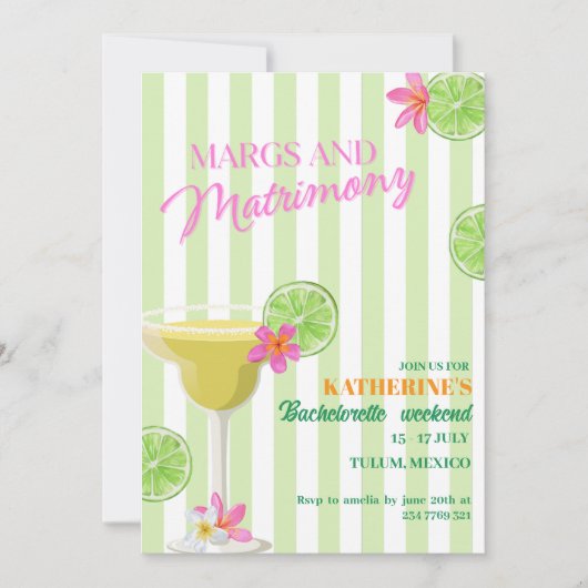 Margs & Matrimone Bachelorette Einladung (Vorderseite)