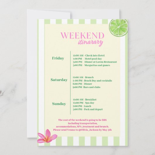 Margs & Matrimone Bachelorette Einladung (Rückseite)