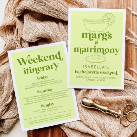 Margs & Matrimone Bachelorette Einladung