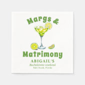 Margs & Matrimone Cocktail Limette grüner Bachelor Serviette (Vorderseite)