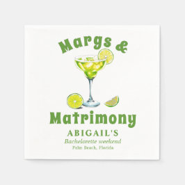 Margs & Matrimone Cocktail Limette grüner Bachelor Serviette