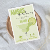 Margs & Matrimone Retro Cocktail Bachelorette Einladung
