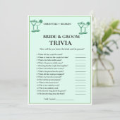 Margs & Matrimons bride & Groom Trivia Game Card Ankündigung (Stehend Vorderseite)