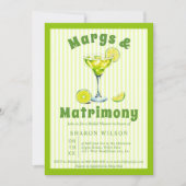 Margs & Matrimons Cocktail Grün Brautparty Einladung (Vorderseite)