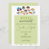 Margs & Matrimons Halloween mexikanischer Polterab Einladung (Vorne/Hinten)