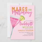 Margs & Matrimons Margaritas Bachelorette Weekend Einladung (Vorderseite)