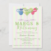 Margs & Matrimons Stripes QR Code-Brautparty Einladung (Vorderseite)