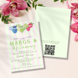 Margs & Matrimons Stripes QR Code-Brautparty Einladung