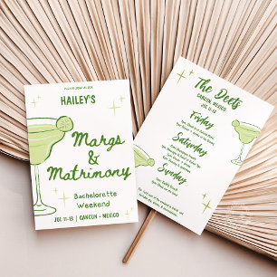 Margs & Matrimony Bachelorette Itinerary Einladung