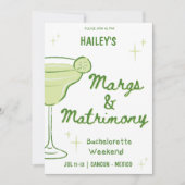 Margs & Matrimony Bachelorette Itinerary Einladung (Vorderseite)
