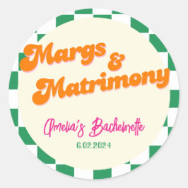 Margs & Matrimony Bachelorette Weekend Party Runder Aufkleber