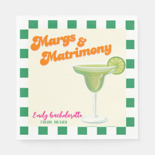 Margs & Matrimony Bachelorette Weekend Party Serviette
