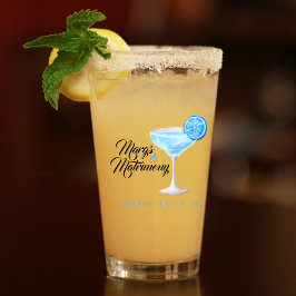 Margs & Matrimony Blue Margarita Brautparty Glas