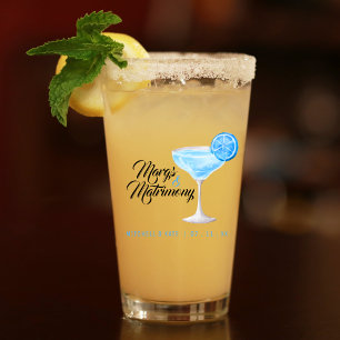 Margs & Matrimony Blue Margarita Brautparty Glas