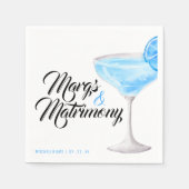 Margs & Matrimony Blue Margarita Brautparty Serviette (Vorderseite)