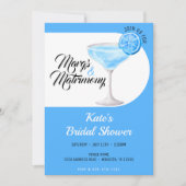 Margs & Matrimony Blue & White Brautparty Einladung (Vorderseite)