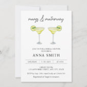 Margs & Matrimony Cocktail Brautparty Einladung (Vorderseite)