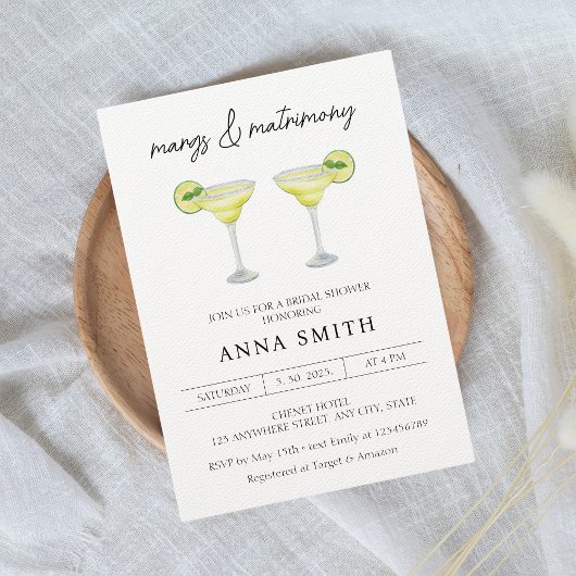 Margs & Matrimony Cocktail Brautparty Einladung