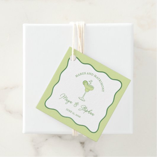 "Margs & Matrimony" Einfache Limone Margarita Wedd Geschenkanhänger (Beispiel)