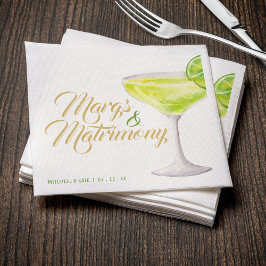 Margs & Matrimony Green & Gold Brautparty Serviette