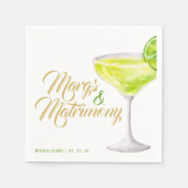 Margs & Matrimony Green & Gold Brautparty Serviette (Vorderseite)