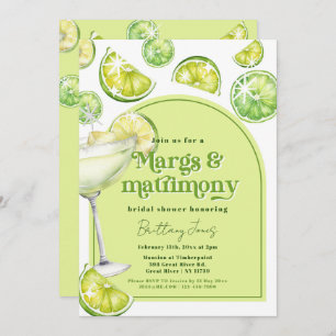Margs & Matrimony Green Groovy Brautparty Einladung