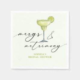 Margs & Matrimony Green Lime Bridal Shower Serviette