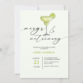 Margs & Matrimony Green Limones Brautparty Einladung