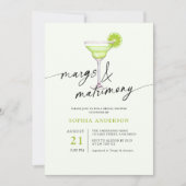 Margs & Matrimony Green Limones Brautparty Einladung (Vorderseite)