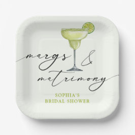 Margs & Matrimony Green Limones Brautparty Pappteller
