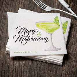 Margs & Matrimony Green Margarita Brautparty Serviette