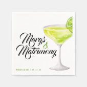 Margs & Matrimony Green Margarita Brautparty Serviette (Vorderseite)