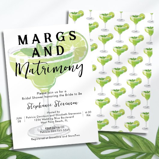 Margs & Matrimony Grosses Margarita Brautparty Einladung