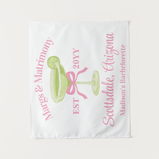 Margs & Matrimony Junggeselinnen-Abschied Hintergr Wandteppich (Vorderseite)