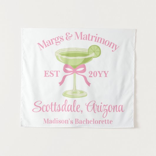 Margs & Matrimony Junggeselinnen-Abschied Hintergr Wandteppich (Vorderseite (Horizontal))