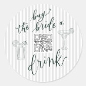 MARGS & MATRIMONY KAUFEN SIE DIE BRIDE EIN GETRÄNK RUNDER AUFKLEBER (Vorderseite)