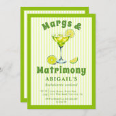 Margs & Matrimony lime green bachelorette Einladung (Vorne/Hinten)
