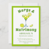 Margs & Matrimony lime green bachelorette Einladung (Vorderseite)
