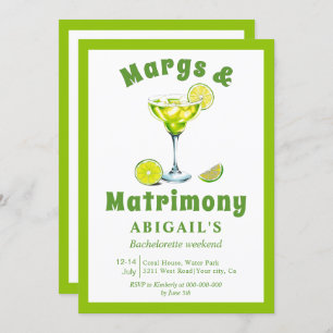 Margs & Matrimony lime green bachelorette Einladung
