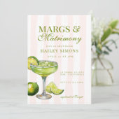 Margs & Matrimony Limon Margarita Brautparty Einladung (Stehend Vorderseite)