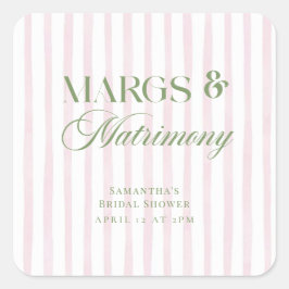 Margs & Matrimony Limon Margarita Brautparty Quadratischer Aufkleber