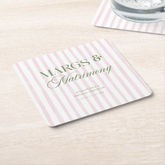 Margs & Matrimony Limon Margarita Brautparty Rechteckiger Pappuntersetzer (angewinkelt)