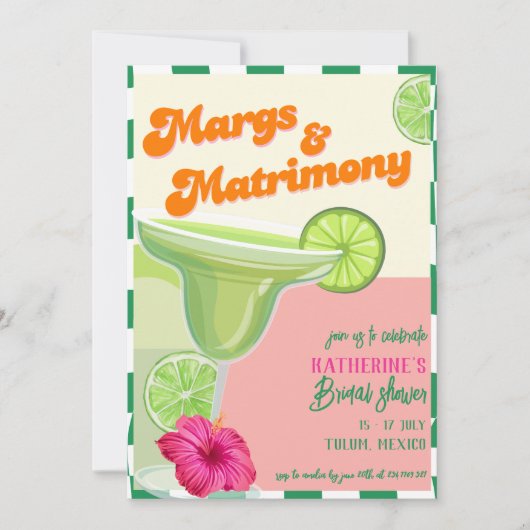 Margs & Matrimony Limones Brautparty Einladung (Vorderseite)