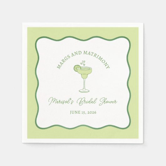 "Margs & Matrimony" Limones Margarita-Brautparty Serviette (Vorderseite)