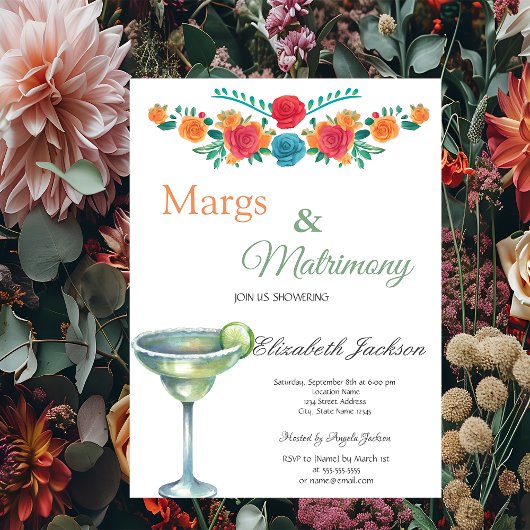 Margs & Matrimony Margarita Brautparty Einladung