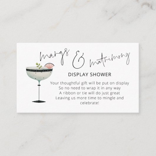Margs Matrimony Margarita Bridal Display Shower Begleitkarte (Vorderseite)