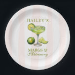 Margs & Matrimony Margarita Bridal Shower Pappteller<br><div class="desc">Celebrate love and laughter with our Margs & Matrimony Lime Margarita Bridal Shower paper plates! Featuring light pink stripes, vibrant limes, and a whimsical margarita design, these paper plates set the perfect tone for a fun and festive bridal shower. The fresh color palette and playful theme bring a lively, celebratory...</div>