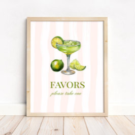 Margs & Matrimony Margarita Bridal Shower Sign Poster
